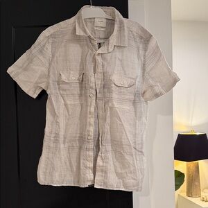 Billy Reid Men’s L Beige Plaid Casual Button-Down Shirt